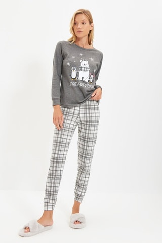 Pyjama - Blanc, gris et noir