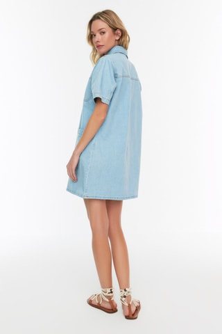 Robe droite en jean - Bleu