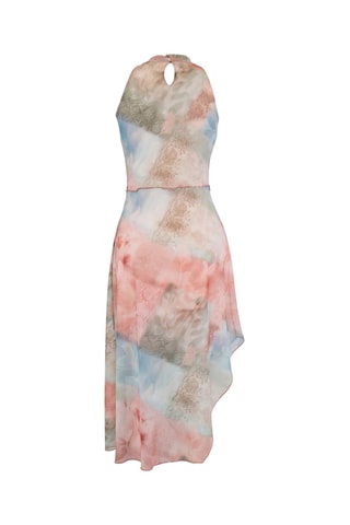 Robe drapée tie and dye - Multicolore