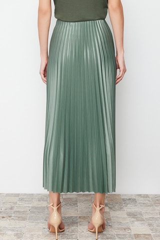 Jupe plissée taille haute - Vert