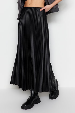 Jupe plissée taille haute - Noir