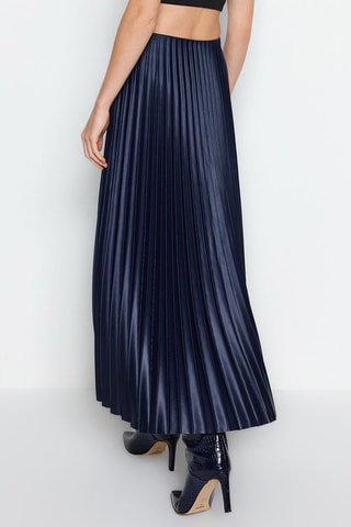 Jupe plissée taille haute - Bleu