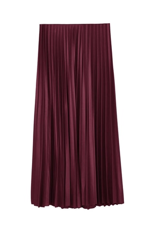 Jupe plissée taille haute - Rouge