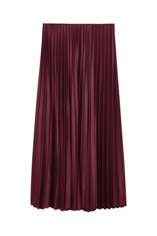Jupe plissée taille haute - Rouge