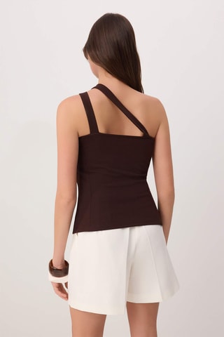 Top asymétrique - Marron
