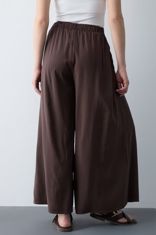 Pantalon trompe-l'œil - Marron