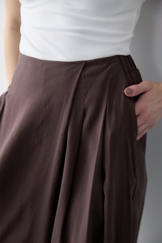 Pantalon trompe-l'œil - Marron