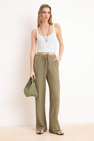 Pantalon wide legs - Kaki