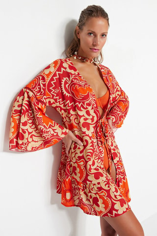 Kimono - Orange et multicolore