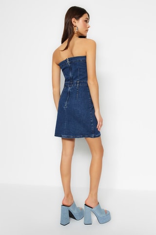 Robe bustier en jean - Bleu