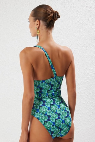Maillot 1 pièce asymétrique - Multicolore