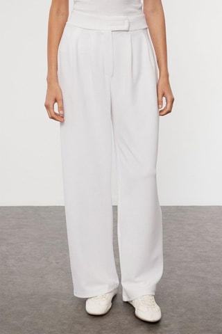 Pantalon wide legs taille haute - Blanc