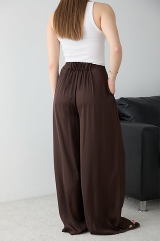 Pantalon wide legs - Marron