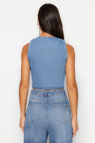 Gilet de costume en jean - Bleu