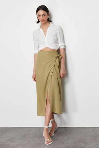 Jupe longue - Vert et beige