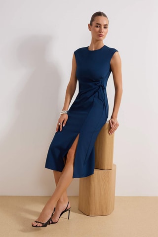 Robe droite - Bleu foncé