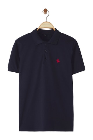 Polo regular - Bleu et rouge
