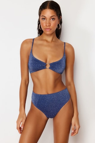 Maillot 2 pièces taille haute - Bleu