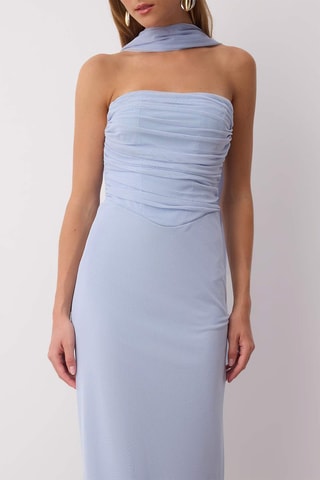 Robe bustier et foulard - Bleu