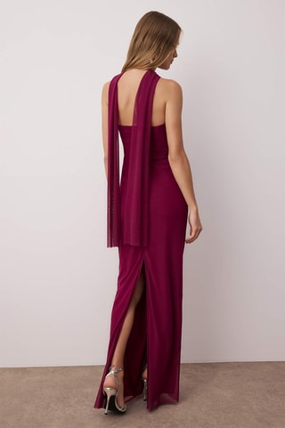 Robe bustier et foulard - Rouge