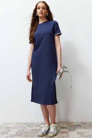 Robe midi - Bleu