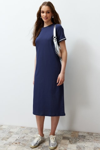 Robe midi - Bleu