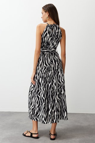 Robe midi - Blanc et noir