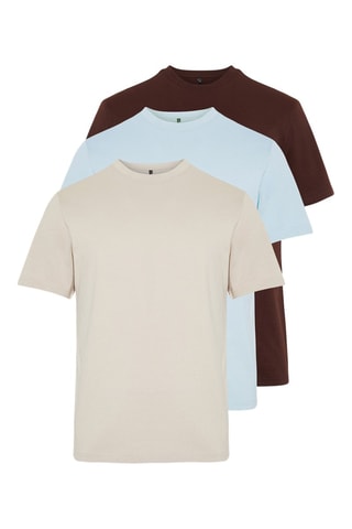 3 T-shirts MASQUE NC - Beige, bleu et marron