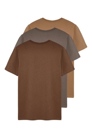3 T-shirts MASQUE NC - Beige et marron