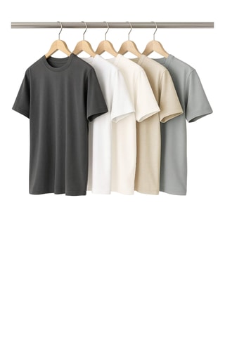 5 t-shirts - Anthracite et gris