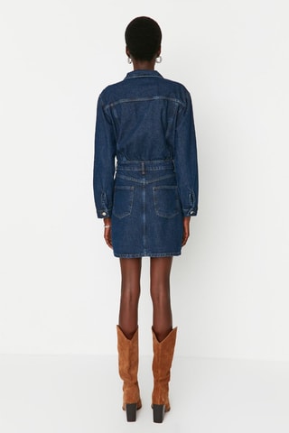 Robe droite en jean Bleu marine - Bleu