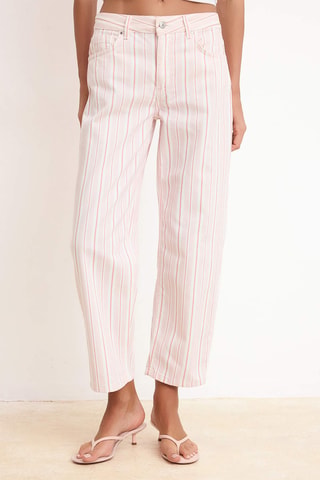 Pantalon barrel taille haute - Multicolore