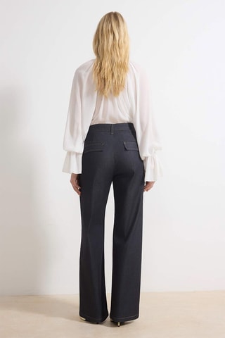 Jean wide legs taille haute - Bleu foncé