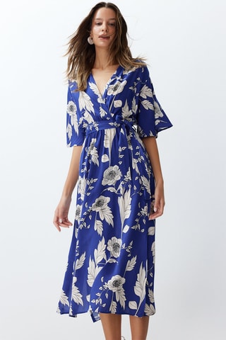 Robe midi - Bleu