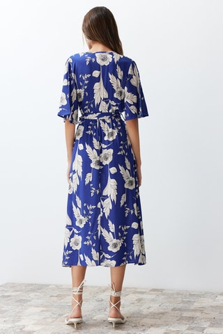 Robe midi - Bleu