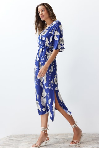 Robe midi - Bleu