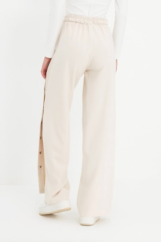 Pantalon wide legs taille haute - Beige