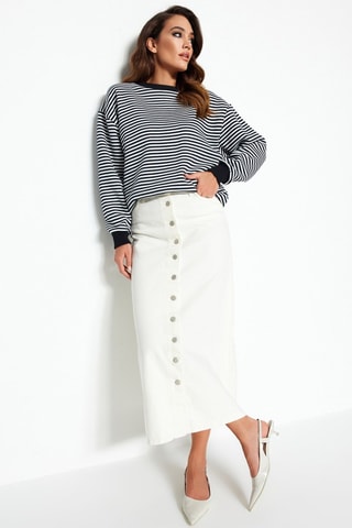 Jupe longue taille haute - Blanc
