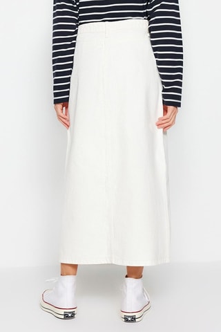 Jupe longue taille haute - Blanc