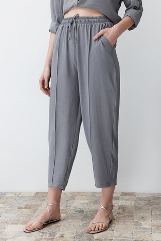 Chemisier et pantalon taille haute - Gris