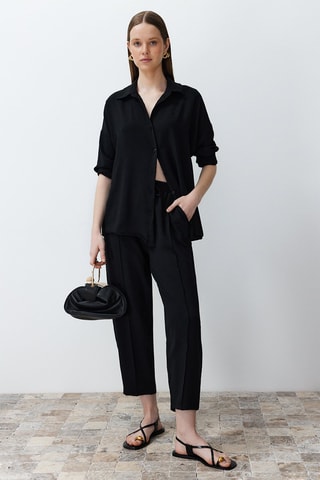 Chemisier et pantalon taille haute - Noir