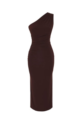 Robe asymétrique sans manches - Marron