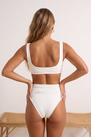 Bas de maillot taille haute - Blanc