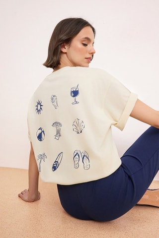 T-shirt oversize - Écru