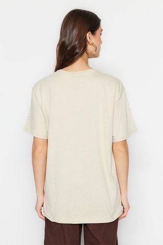 T-shirt oversize - Noir et beige