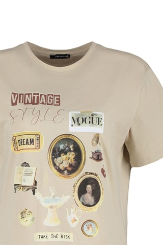 T-shirt oversize - Noir et beige