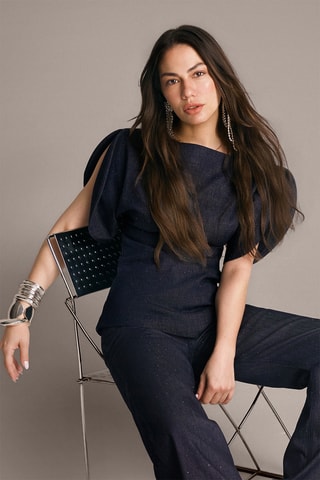 Top en jean - Bleu marine