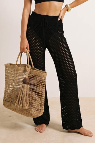 Pantalon de plage taille haute - Noir