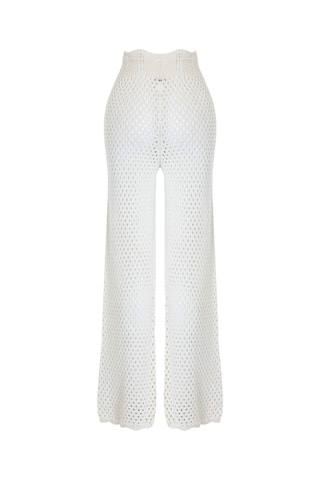 Pantalon de plage taille haute - Écru
