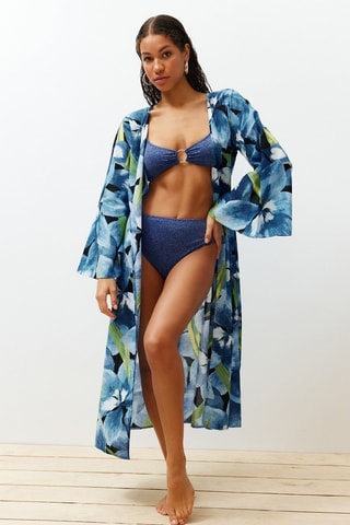 Kimono de plage - Bleu et vert